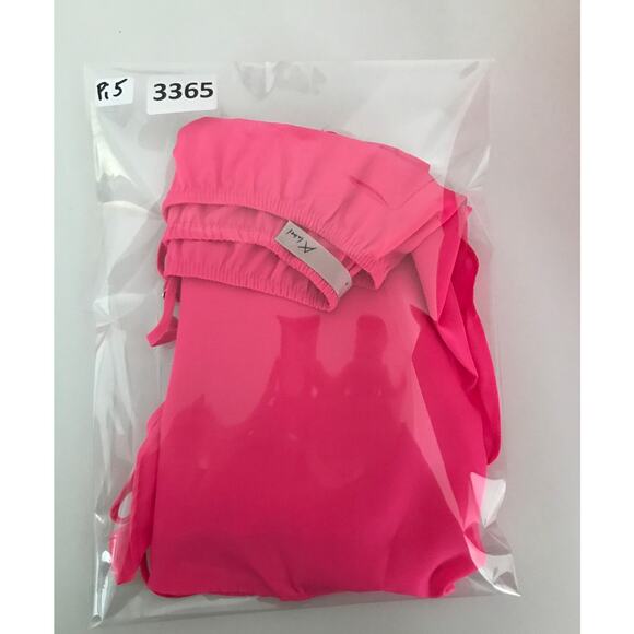 ASTR The Label Mini Dress Womens Size Petite Hot Pink Off Shoulder Tie Strap - Picture 10 of 10